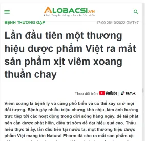 [Alobacsi] Xịt viêm xoang thuần chay đầu tiên của người Việt